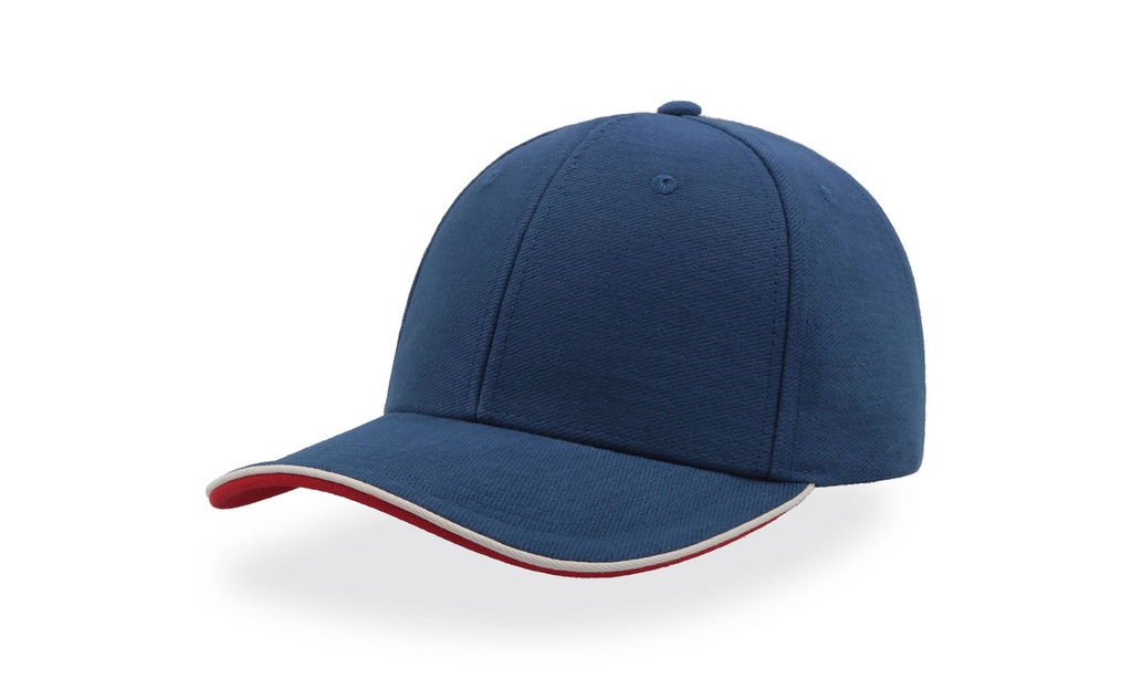 Czapka 6-panelowa Bawelniana AT602 - Royal & White & Red