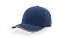 Czapka 6-panelowa Bawelniana AT602 - Royal & White & Red