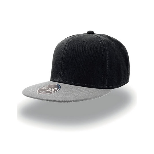 Czapka snapback z płaskim daszkiem AT603 - Black & Grey