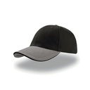 Czapka 6-panelowa Bawelniana AT610 - Black & Grey & Black