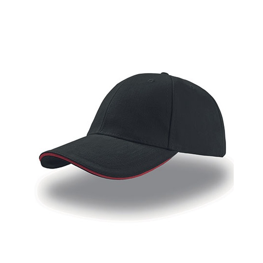 Czapka 6-panelowa Bawełniana AT610 - Black & Red