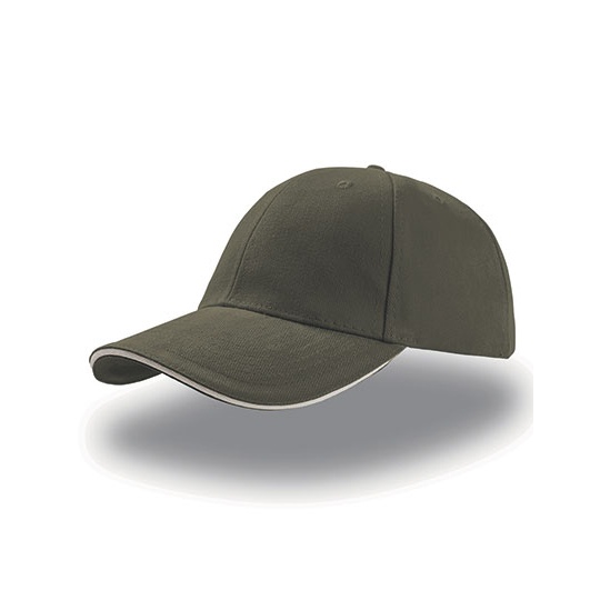 Czapka 6-panelowa Bawelniana AT610 - Olive & Natural