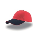 Czapka 6-panelowa Bawelniana AT610 - Red & Navy & Red