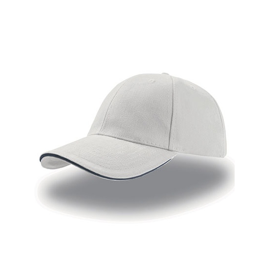 Czapka 6-panelowa Bawelniana AT610 - White & Navy