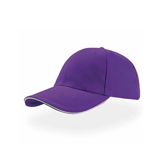 Czapka 6-panelowa Bawelniana AT610 - Purple & White