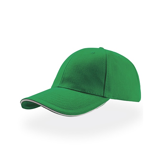 Czapka 6-panelowa Bawelniana AT610 - Green & White