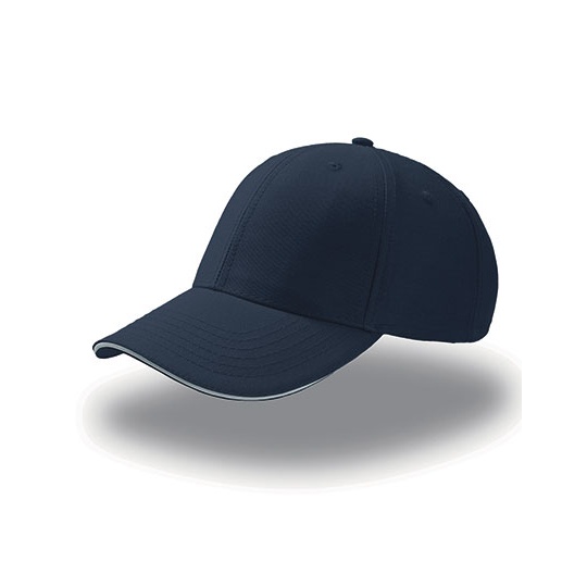 Czapka 6 panelowa Bawelniana AT612 - Navy & White