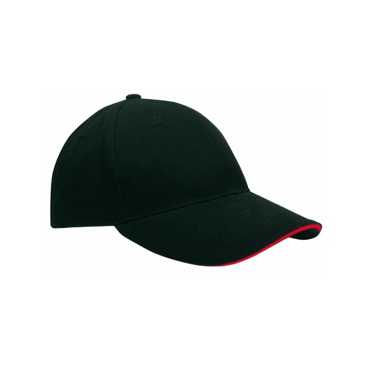 Czapka 6-panelowa C1926 - Black & Red