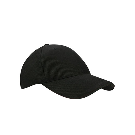 Czapka 6-panelowa Bawelniana C683 - Black & Black