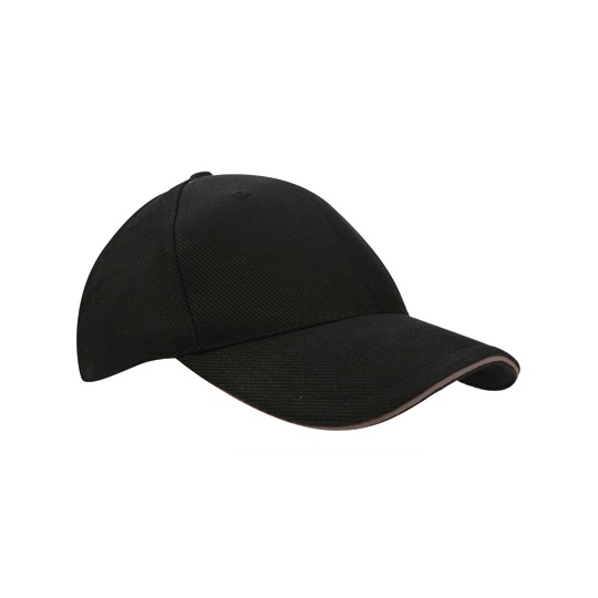 Czapka 6-panelowa Bawełniana C683 - Black & Grey