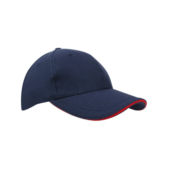 Czapka 6-panelowa Bawelniana C683 - Navy & Red