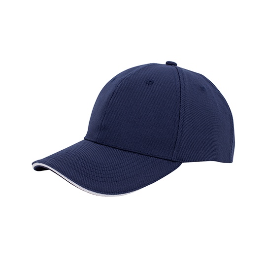 Czapka 6-panelowa Bawełniana C683 - Navy & White