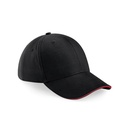 Czapka 6 panelowa Bawelniana Daszek Sandwich CB20 - Black & Classic Red