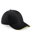 Czapka 6 panelowa Bawełniana Daszek Sandwich CB20 - Black & Yellow