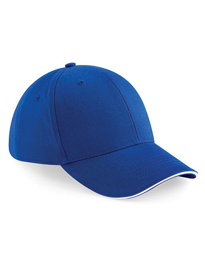 Czapka 6 panelowa Bawełniana Daszek Sandwich CB20 - Bright Royal & White