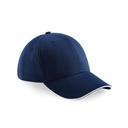 Czapka 6 panelowa Bawelniana Daszek Sandwich CB20 - French Navy & White
