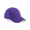 Czapka 6 panelowa Bawelniana Daszek Sandwich CB20 - Purple & White