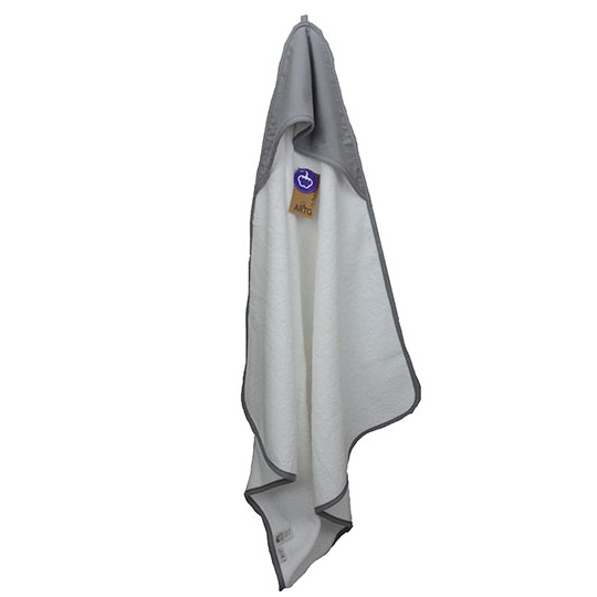 Recznik Dzieciecy z Kapturem Bawelniany AR731 - White & Anthracite Grey & Anthracite Grey