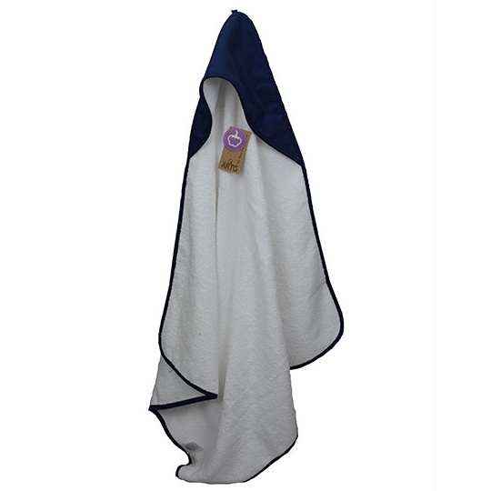 Recznik Dzieciecy z Kapturem Bawelniany AR731 - White & French Navy & French Navy