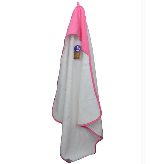 Recznik Dzieciecy z Kapturem Bawelniany AR731 - White & Pink & Pink