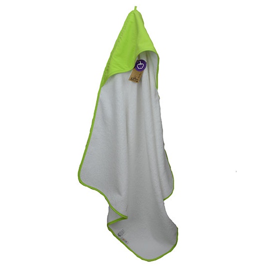 Recznik Dzieciecy z Kapturem Bawelniany AR731 - White & Lime Green & Lime Green