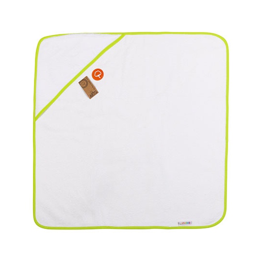 Recznik z Kapturem Bardzo Miekki Poliester Bawelna AR892 - White & Lime Green