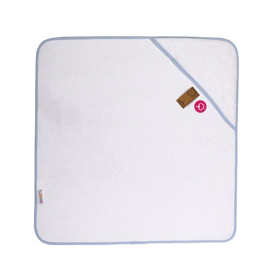 Recznik z Kapturem Bardzo Miekki Poliester Bawelna AR892 - White & Light Blue