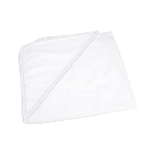 Recznik z Kapturem Bardzo Miekki Poliester Bawelna AR892 - White & White