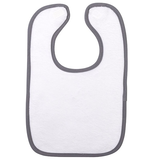 Śliniak Dziecięcy Poliester Bawełna AR894 - White & Anthracite Grey