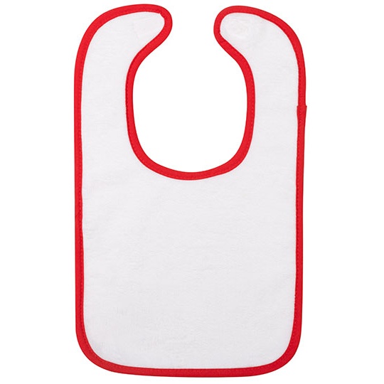 Sliniak Dzieciecy Poliester Bawelna AR894 - White & Fire Red