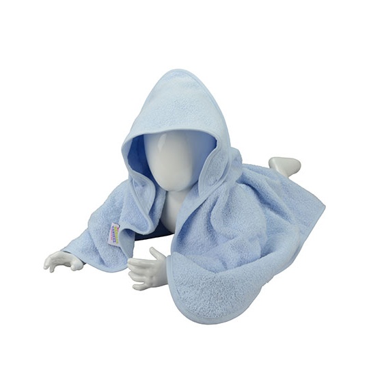 Recznik Dzieciecy Bawelniany z Kapturem ARB032 - Light Blue & Light Blue & Light Blue