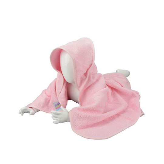 Recznik Dzieciecy Bawelniany z Kapturem ARB032 - Light Pink & Light Pink & Light Pink