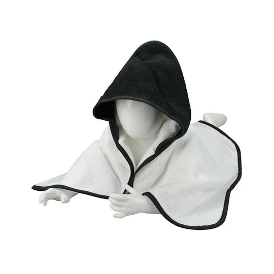Recznik Dzieciecy Bawelniany z Kapturem ARB032 - White & Black & Black