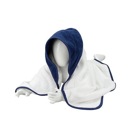 Recznik Dzieciecy Bawelniany z Kapturem ARB032 - White & French Navy & French Navy