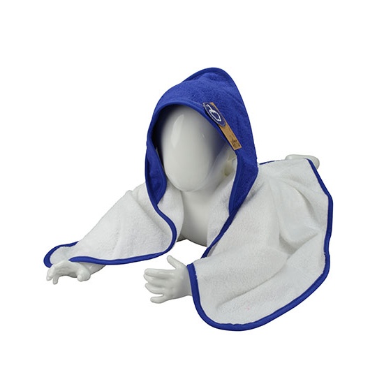 Recznik Dzieciecy Bawelniany z Kapturem ARB032 - White & True Blue & True Blue
