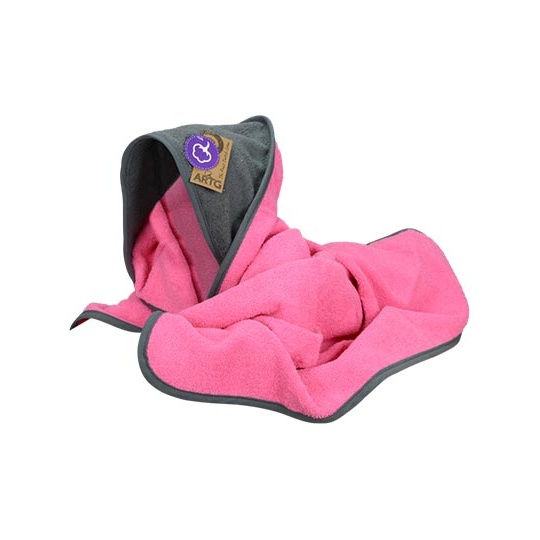 Recznik Dzieciecy Bawelniany z Kapturem ARB032 - Pink & Graphite & Graphite