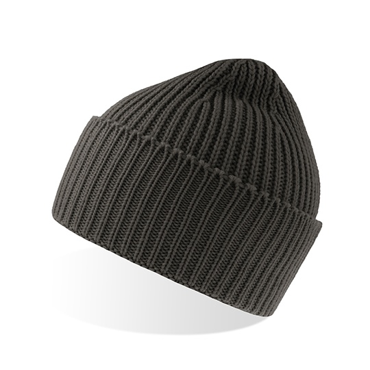 Czapka Dzianinowa Prazkowana Polylana AT100 - Dark Grey Melange