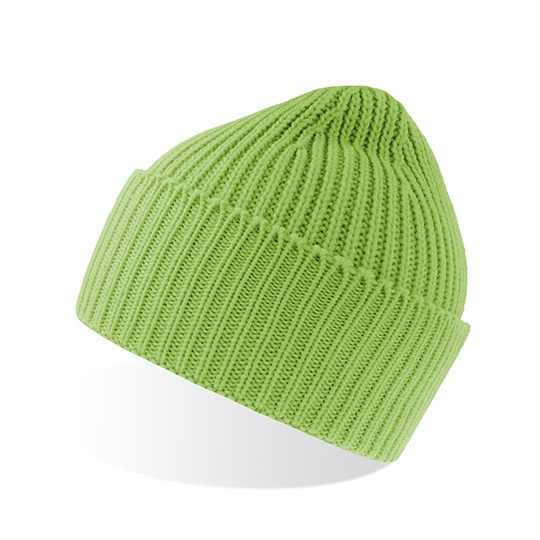 Czapka Dzianinowa Prazkowana Polylana AT100 - Acid Green