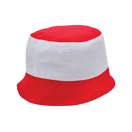 Kapelusz Przeciwsloneczny Bawelniany C150 - Red & White