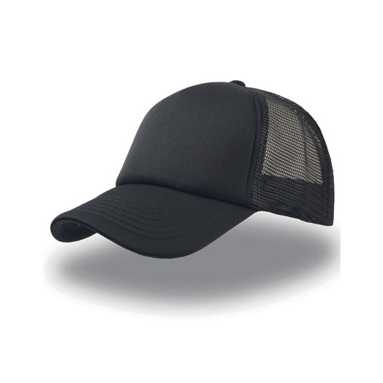 Czapka Trucker Snapback Poliestrowa Siateczkowa AT505 - Black & Black & Black