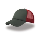 Czapka Trucker Snapback Poliestrowa Siateczkowa AT505 - Dark Grey & Red & Dark Grey