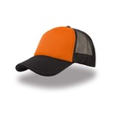 Czapka Trucker Snapback Poliestrowa Siateczkowa AT505 - Orange & Black & Black