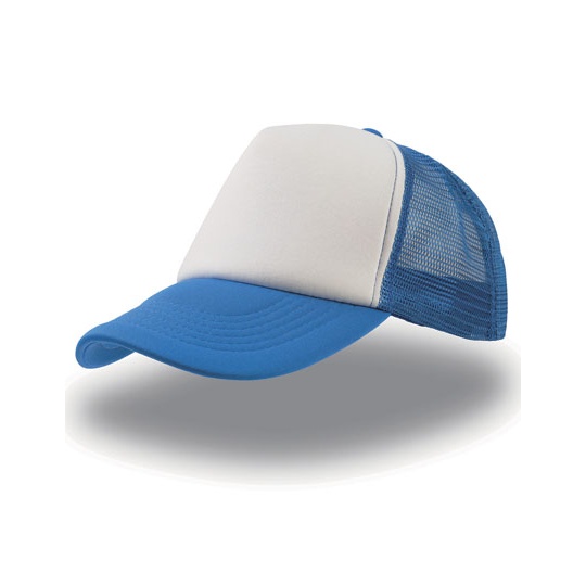 Czapka Trucker Snapback Poliestrowa Siateczkowa AT505 - White & Royal & Royal