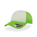 Czapka Trucker Snapback Poliestrowa Siateczkowa AT505 - White & Green Fluo & Green Fluo