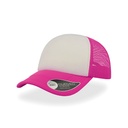 Czapka Trucker Snapback Poliestrowa Siateczkowa AT505 - White & Fuchsia Fluo & Fuchsia Fluo