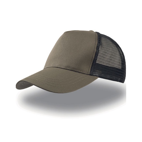 Czapka Snapback Siateczka Bawelniana AT511 - Olive & Black