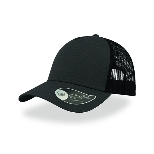 Czapka Snapback Siateczka Bawelniana AT511 - Dark Grey & Black