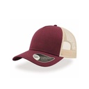 Czapka Snapback Siateczka Bawelniana AT511 - Burgundy & Stone