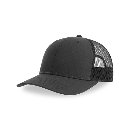 Czapka Trucker 5‑Panel AT106 - Dark Grey & Black