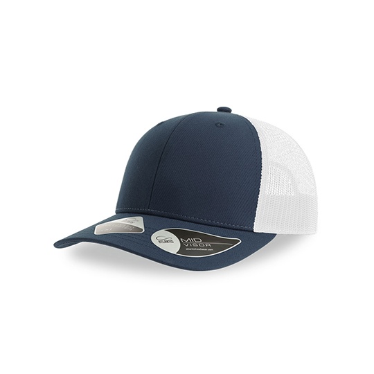 Czapka Trucker 5-Panel Poliester Recykling AT106 - Navy & White